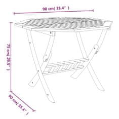 Greatstore Skládací zahradní stůl 90 x 75 cm masivní akáciové dřevo