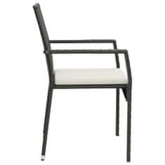 Vidaxl Zahradní židle s poduškami 4 ks polyratan černé