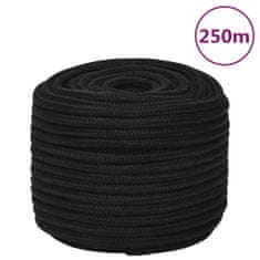 Greatstore Pracovní lano černé 14 mm 250 m polyester