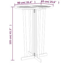 Vidaxl Skládací barový stůl 90 x 65 x 105 cm masivní teakové dřevo