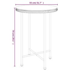 Vidaxl Jídelní stůl Ø 55 cm tvrzené sklo a ocel