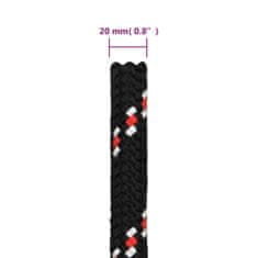 Vidaxl Lodní lano černé 20 mm 50 m polypropylen