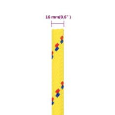 Vidaxl Lodní lano žluté 16 mm 50 m polypropylen