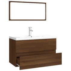 Vidaxl Sada koupelnového nábytku hnědý dub kompozitní dřevo