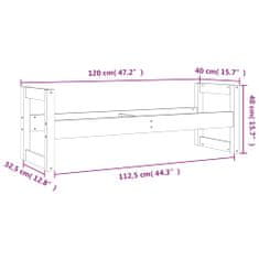 Greatstore Stojan na pneumatiky 120 x 40 x 40 cm masivní borové dřevo