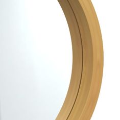 Vidaxl Nástěnné zrcadlo s popruhem zlaté Ø 45 cm