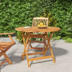 Greatstore Skládací zahradní stůl Ø 90 x 75 cm masivní akáciové dřevo