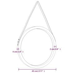 Vidaxl Nástěnné zrcadlo s popruhem zlaté Ø 45 cm