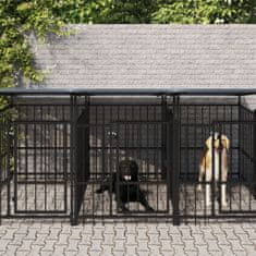 Petromila Venkovní psí kotec se střechou ocel 7,51 m²