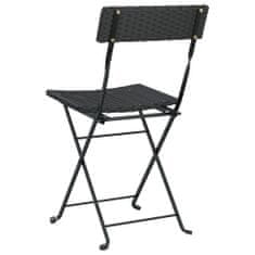 Vidaxl Skládací bistro židle 8 ks černé polyratan a ocel