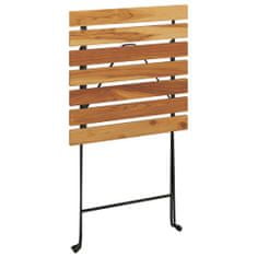 Greatstore Skládací bistro stůl 55 x 54 x 71 cm masivní teak a ocel