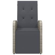 Vidaxl Skládací zahradní židle, polštáře, 2 ks, šedá, PE ratan