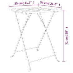 Greatstore Skládací bistro stůl 55 x 54 x 71 cm masivní teak a ocel