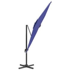 Greatstore Konzolový slunečník s hliníkovou tyčí azurově modrý 400x300 cm