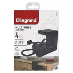 LEGRAND prodlužovací kabel 1,5 m / 4 zásuvky / s USB / černá / PVC / 1,5 mm2 1920110009