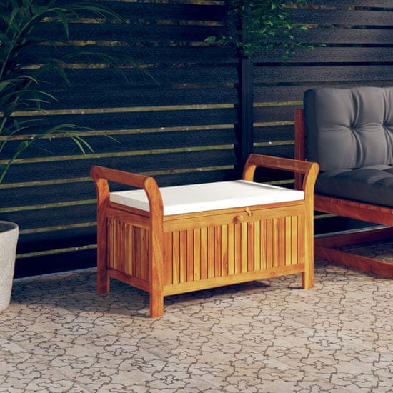 Vidaxl VidaXL zahradní lavice s úložným prostorem a polštářem 91 cm akátové dřevo