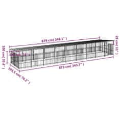 Petromila Venkovní psí kotec se střechou ocel 16,89 m²