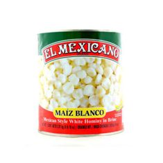 El Mexicano Mexická bílá kukuřice Cacahuazintle pro polévku Pozole "Maiz Blanco | Bílá hominy v mexickém nálevu" 822g El Mexicano