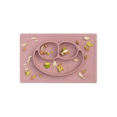 EZPZ Silikonový talířek s podložkou Happy Mat Pastelově růžový