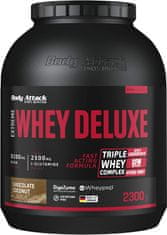 Body Attack Extreme Whey Deluxe 2300 g, syrovátkový koncentrát, izolát, hydrolyzát, Čokoláda Kokos