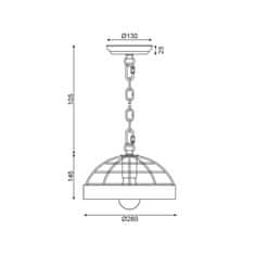 ACA ACA Lighting závěsné svítidlo 1XE27 dřevo plus černý kov D26XH120CM TESLA EG841P26B