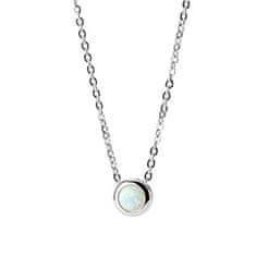 SPERKY4U Ocelový náhrdelník s opálem bílé barvy