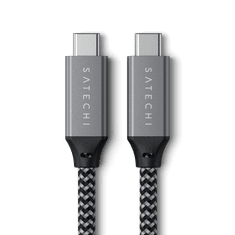 Satechi kabel, pleten, USB-C, 40Gb/s, 25 cm, siv