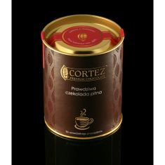 Cortez Pravá pitná čokoláda tmavá 60% kakao s malinami v plechovce z polské čokoládovny Cortez 200g