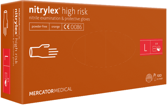 MERCATOR MEDICAL NITRYLEX high risk Jednorázové nitrilové zdravotnické rukavice 100 ks