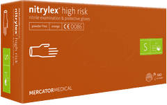 MERCATOR MEDICAL NITRYLEX high risk Jednorázové nitrilové zdravotnické rukavice 100 ks velikost S