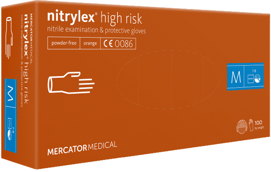 MERCATOR MEDICAL NITRYLEX high risk Jednorázové nitrilové zdravotnické rukavice 100 ks