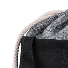 ZAGATTO Dámská kabelka shopper se silný stahovací šňůrkou a rukojetí černá a šedá, velká taška přes rameno, prostorná, prostorná kabelka pro každodenní nošení i do práce, jednokomorová taška, 50x41x20/ ZG 610