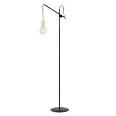 shumee ARTEMIS LP1 BLACK 480/LP1 nastavitelná podkrovní stojací lampa se zlatými prvky