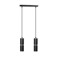 shumee MODESTO 2 BLACK 168/2 moderní svítidlo černé chromované trubice LED doplňky