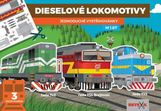 Dieslové lokomotivy - Jednoduché vystřihovánky