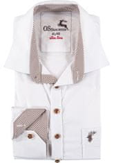 Orbis textil Orbis košile bílá s hnědým detailem 3418/01 dlouhý rukáv Varianta: 41/42