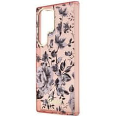 Guess GUHCS23LHCFWSP hard silikonové pouzdro Samsung Galaxy S23 ULTRA 5G pink Flower Collection