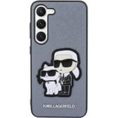 Karl Lagerfeld KLHCS23SSANKCPG hard silikonové pouzdro Samsung Galaxy S23 5G grey Saffiano Karl & Choupette