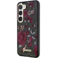 Guess GUHCS23SHCFWSA hard silikonové pouzdro Samsung Galaxy S23 5G khaki Flower Collection