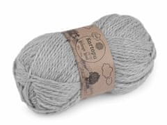 Kraftika 1ks (1000) šedá světlá pletací příze melange wool 100 g