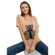 FANCY Dámské tričko s medvídkem a 3D aplikací NESTA hnědé FA-TS-8443.84P_394331 Univerzální