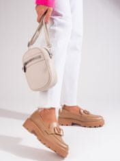 Vinceza Designové dámské hnědé polobotky na plochém podpatku + Ponožky Gatta Calzino Strech, odstíny hnědé a béžové, 39