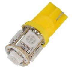 Rabel LED autožárovka T10 W5W 5 smd 5050 ORANŽOVÁ