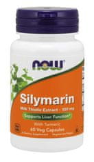 NOW Foods Silymarin with Turmeric (extrakt z ostropestřce s kurkumou), 150 mg, 60 rostlinných kapslí