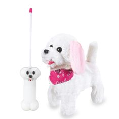 Jamara plyšový pes, bílo-růžový na dálkové ovládání