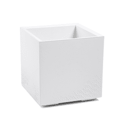 Prosperplast Čtvercový květináč KARO ECO 400 beton | Bílý