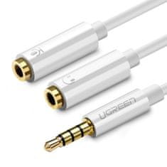 Ugreen AV134 splitter kabel 3.5mm jack / 2x 3.5mm jack M/F, bílý