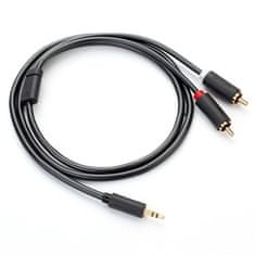 Ugreen AV102 audio kabel 3.5mm mini jack / 2RCA 1.5m, černý