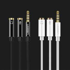 Ugreen AV134 splitter kabel 3.5mm jack / 2x 3.5mm jack M/F, bílý