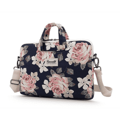 BB-Shop Canvaslife Navy Blue Laptop Case Bag 13' 14" Flowers Roses